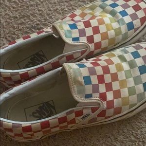 Rainbow slip-on vans